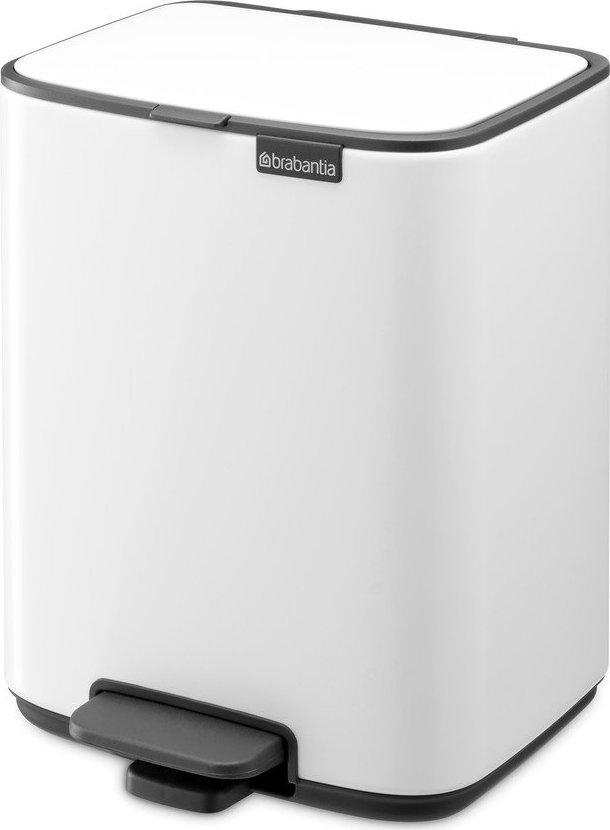 Bílý nášlapný ocelový odpadkový koš 7 l Bo – Brabantia Brabantia