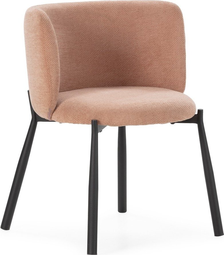 Broskvová čalouněná jídelní křesla v sadě 2 ks Ginny – MOME Mome