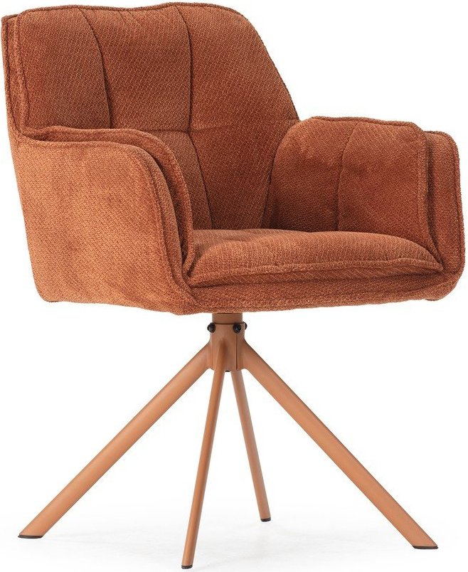 Čalouněná jídelní křesla v sadě 2 ks v terakotové barvě Keiko – Marckeric Marckeric