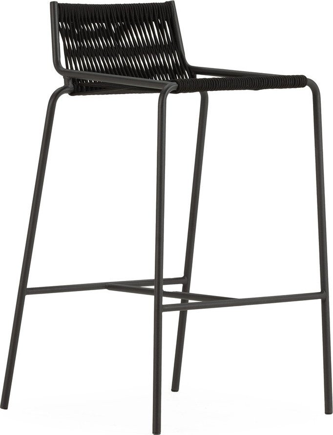 Černá kovová barová židle (výška sedáku 65 cm) Emily – Marckeric Marckeric