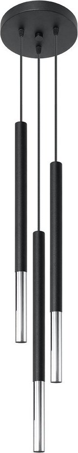 Černé/ve stříbrné barvě kovové závěsné svítidlo ø 20 cm Asarot – Sollux Sollux