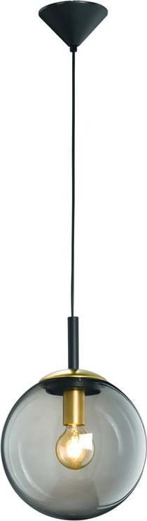 Černé závěsné svítidlo se skleněným stínidlem Dini – Fischer & Honsel Fischer & Honsel