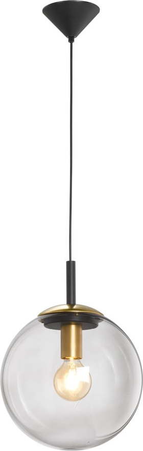 Černé závěsné svítidlo se skleněným stínidlem Dini – Fischer & Honsel Fischer & Honsel
