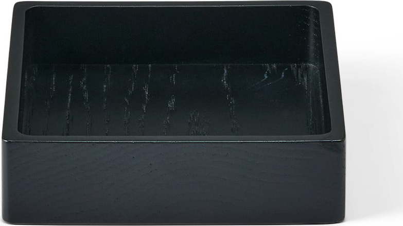 Černý dekorativní dřevěný úložný box 11x11x3 cm Square S – LIND DNA Lind DNA