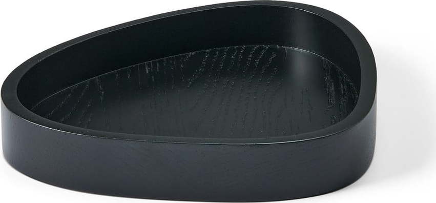 Černý dekorativní dřevěný úložný box 18x16x3 cm Curve M – LIND DNA Lind DNA