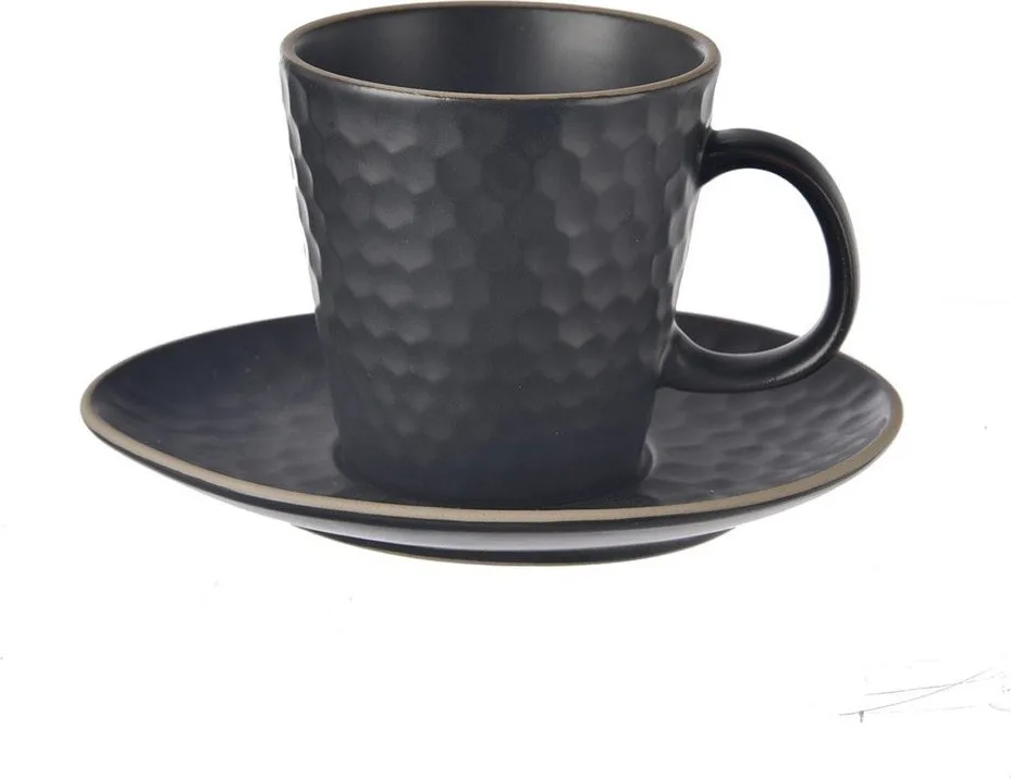Černý keramický šálek na cappuccino 250 ml Tea Time – Orion