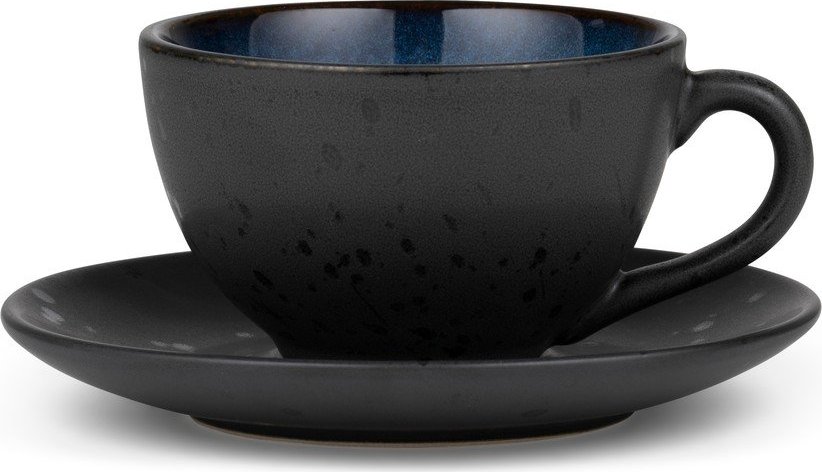 Černý/modrý keramický šálek na cappuccino 240 ml Gastro Dark Blue/Black – Bitz Bitz