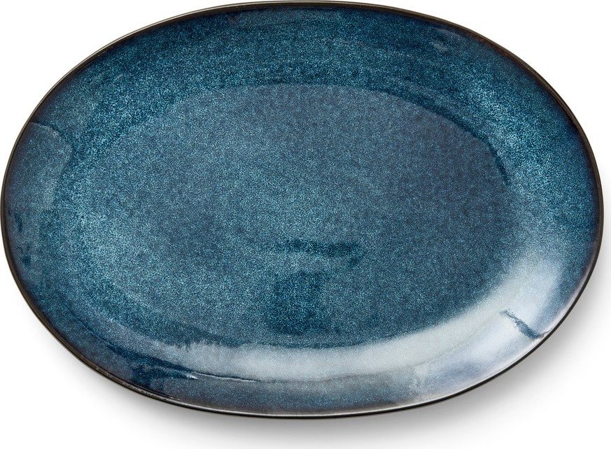 Černý/modrý talíř z kameniny Gastro Dark Blue/Black – Bitz Bitz