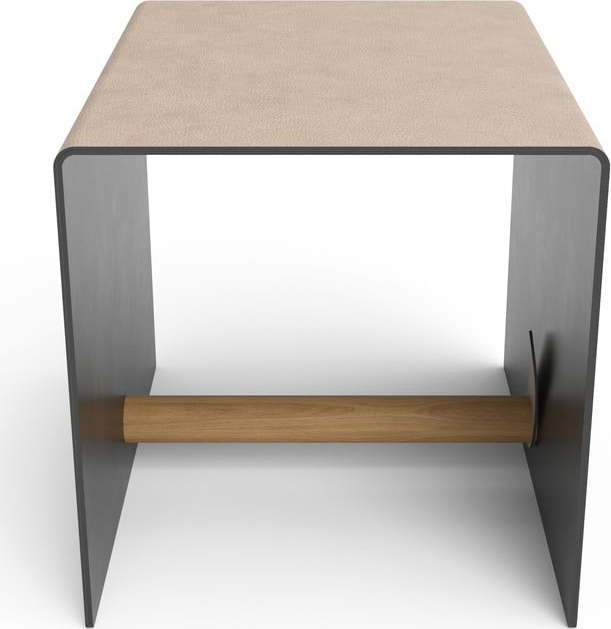 Černý/šedý dekorativní kovový/z eko kůže úložný box 32x38x31 cm Bull – LIND DNA Lind DNA