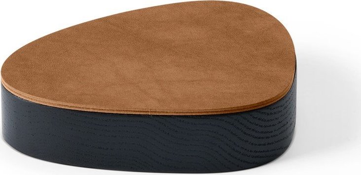 Černý/v přírodní barvě dřevěný/z eko kůže úložný box s víkem/dekorativní 14x12