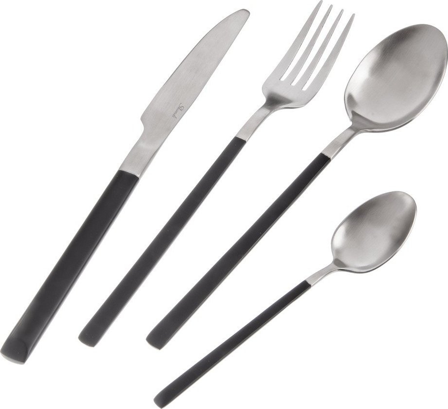 Černý/ve stříbrné barvě nerezový příbor 24 ks Skandi – Orion Orion