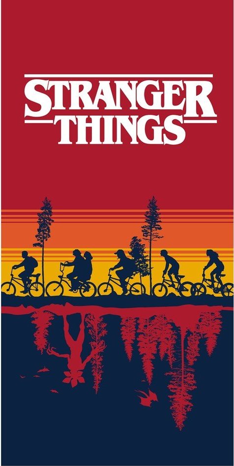 Červená bavlněná dětská osuška 70x140 cm Stranger Things – Jerry Fabrics Jerry Fabrics
