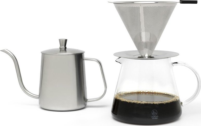 Set na překapávanou kávu z nerezové oceli ve stříbrné barvě 500 ml Slow Coffee – Leopold Vienna Leopold Vienna