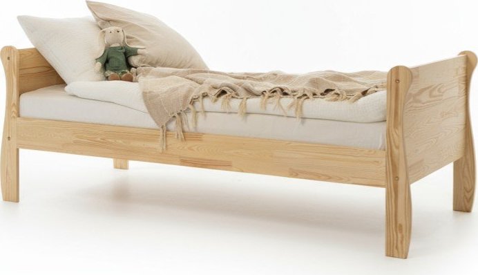 Dětská postel z borovicového dřeva s roštem 70x140 cm v přírodní barvě Roma – Adeko Adeko