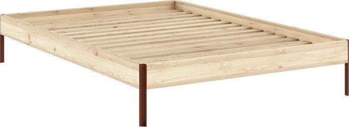 Dvoulůžková postel z borovicového dřeva bez čela s roštem 160x200 cm v přírodní barvě Core – Karup Design Karup