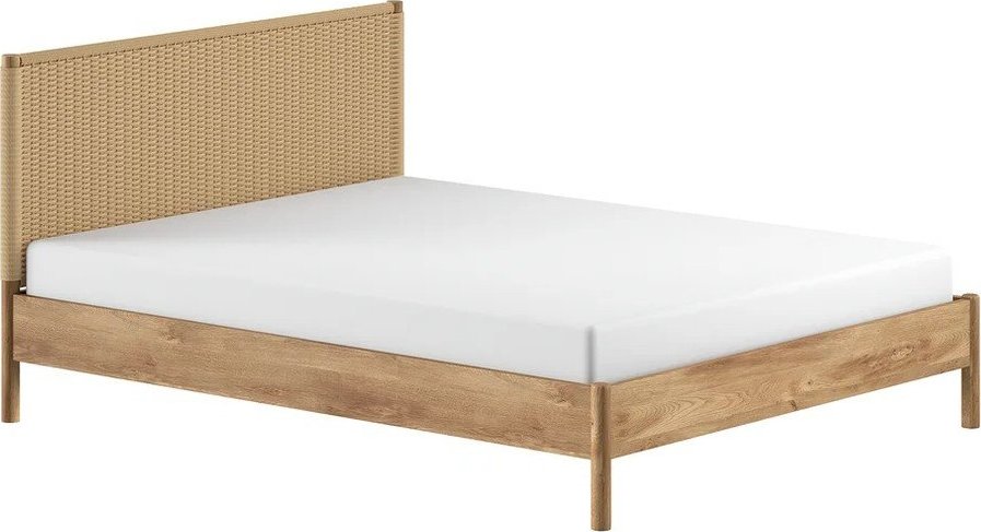Dvoulůžková postel z dubového dřeva bez roštu 160x200 cm v přírodní barvě Olive Rope – Vipack Vipack