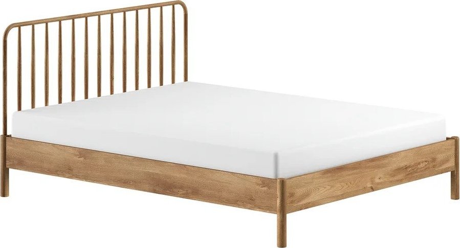 Dvoulůžková postel z dubového dřeva bez roštu 180x200 cm v přírodní barvě Olive Spindle – Vipack Vipack