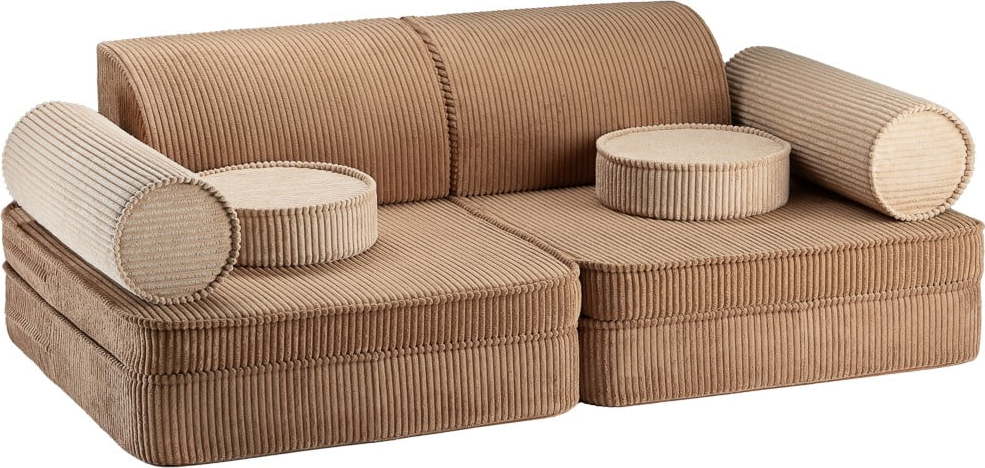 Hnědá manšestrová dětská pohovka 132 cm Settee – Wigiwama Wigiwama