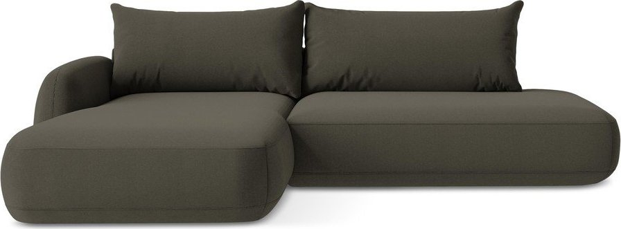 Hnědá rozkládací rohová pohovka (levý roh/s lenoškou) Hale – Makamii Makamii