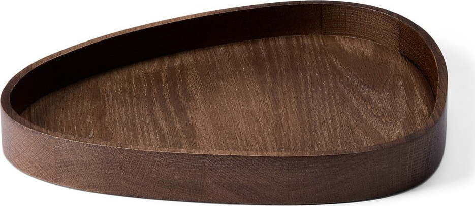 Hnědý dekorativní dřevěný úložný box 26x23x3 cm Curve L – LIND DNA Lind DNA