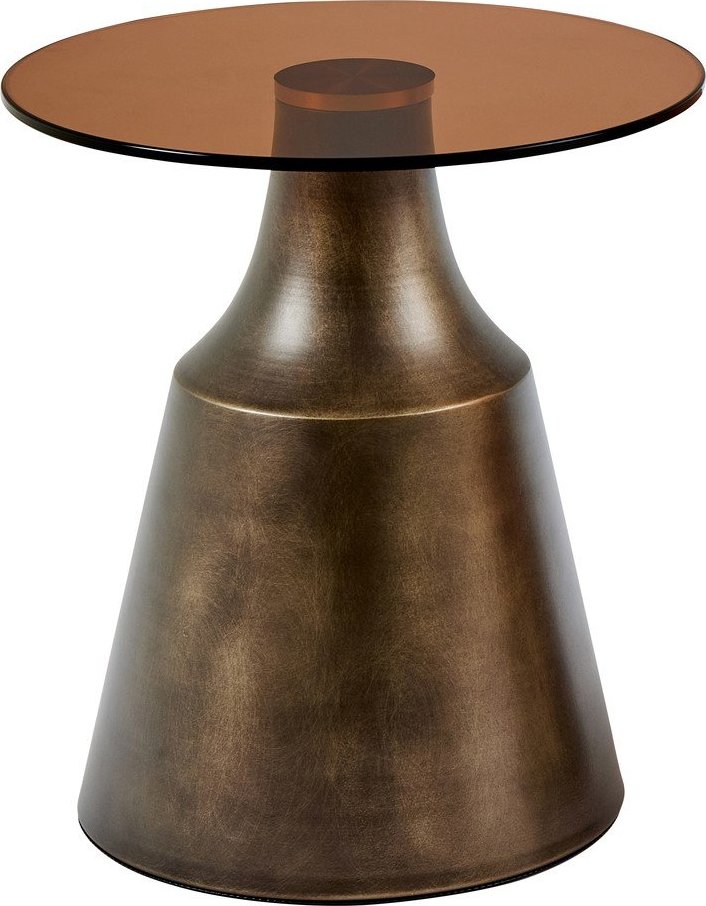 Hnědý ocelový kulatý konferenční stolek ø 45 cm Dunsley – Actona Actona