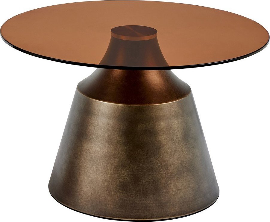 Hnědý ocelový kulatý konferenční stolek ø 70 cm Dunsley – Actona Actona