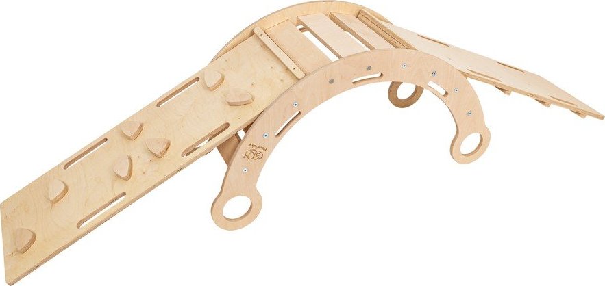 Houpačka z borovicového dřeva v přírodní barvě 39x75x38 cm Montessori – Meowbaby MeowBaby