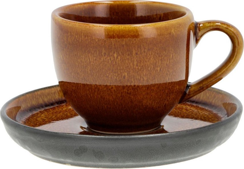 Jantarový keramický šálek na espresso 70 ml Gastro Black/Amber – Bitz Bitz
