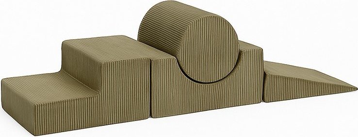 Khaki manšestrové pěnové hřiště 45x170x30 cm Montessori – Meowbaby MeowBaby