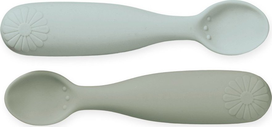 Khaki/ světle modré dětské lžičky v sadě 2 ks ze silikonu Olive Mix – Cam Cam Copenhagen Cam Cam Copenhagen