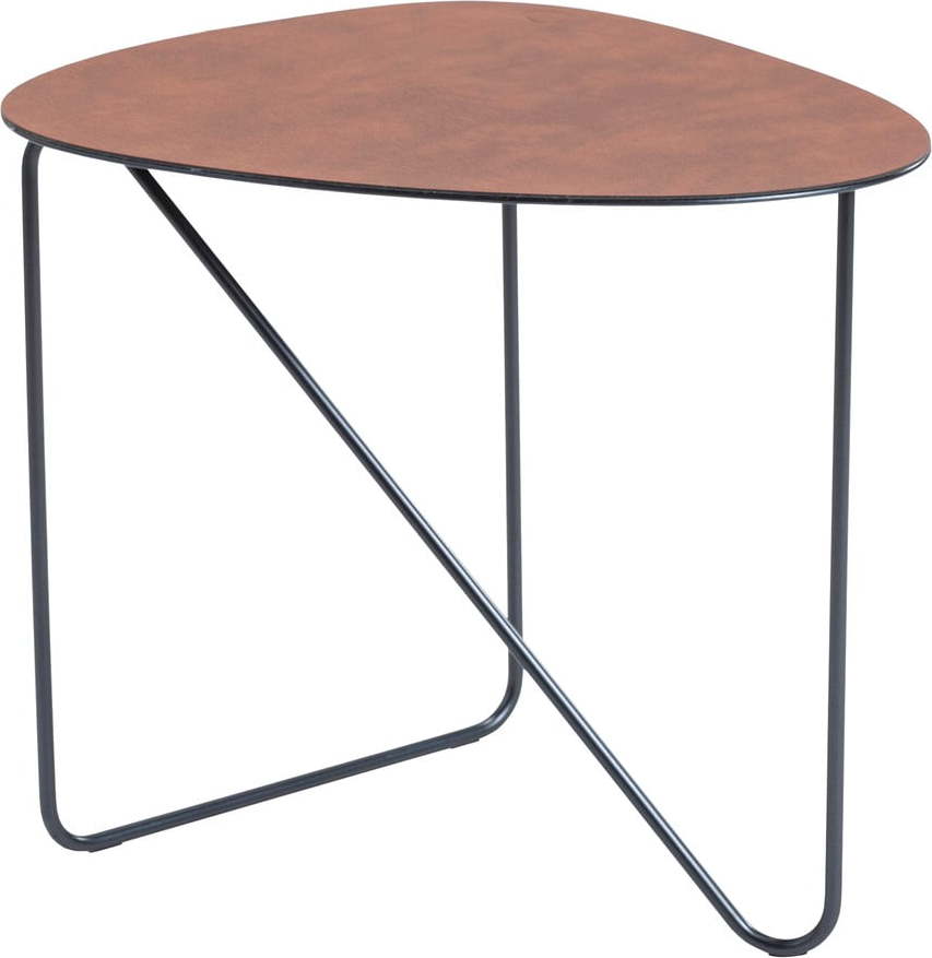 Koňakově hnědý kovový konferenční stolek 37x44 cm Curve M Bull – LIND DNA Lind DNA