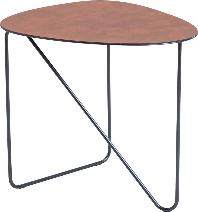 Koňakově hnědý kovový konferenční stolek 44x50 cm Curve L Bull – LIND DNA Lind DNA