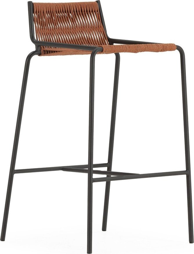 Kovová barová židle v terakotové barvě (výška sedáku 65 cm) Emily – Marckeric Marckeric