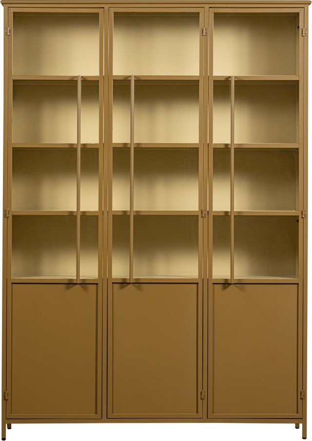 Kovová vitrína v hořčicové barvě 140x200x44 cm Exhibit – WOOOD WOOOD