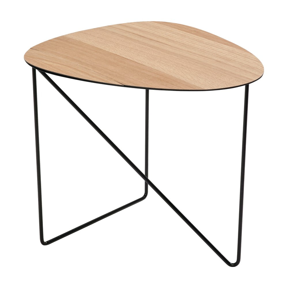 Kovový konferenční stolek v přírodní barvě 44x50 cm Curve L Wood – LIND DNA Lind DNA