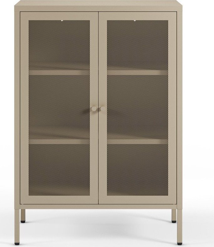 Krémová kovová skříňka 70x100x40 cm Fayna – Marckeric Marckeric