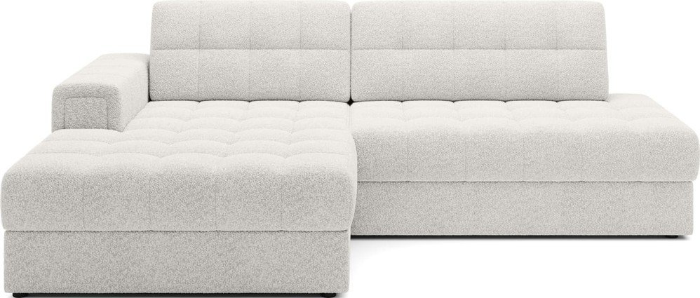 Krémová rozkládací rohová pohovka z textilie bouclé (levý roh/s lenoškou) Blezalt – ELTAP ELTAP