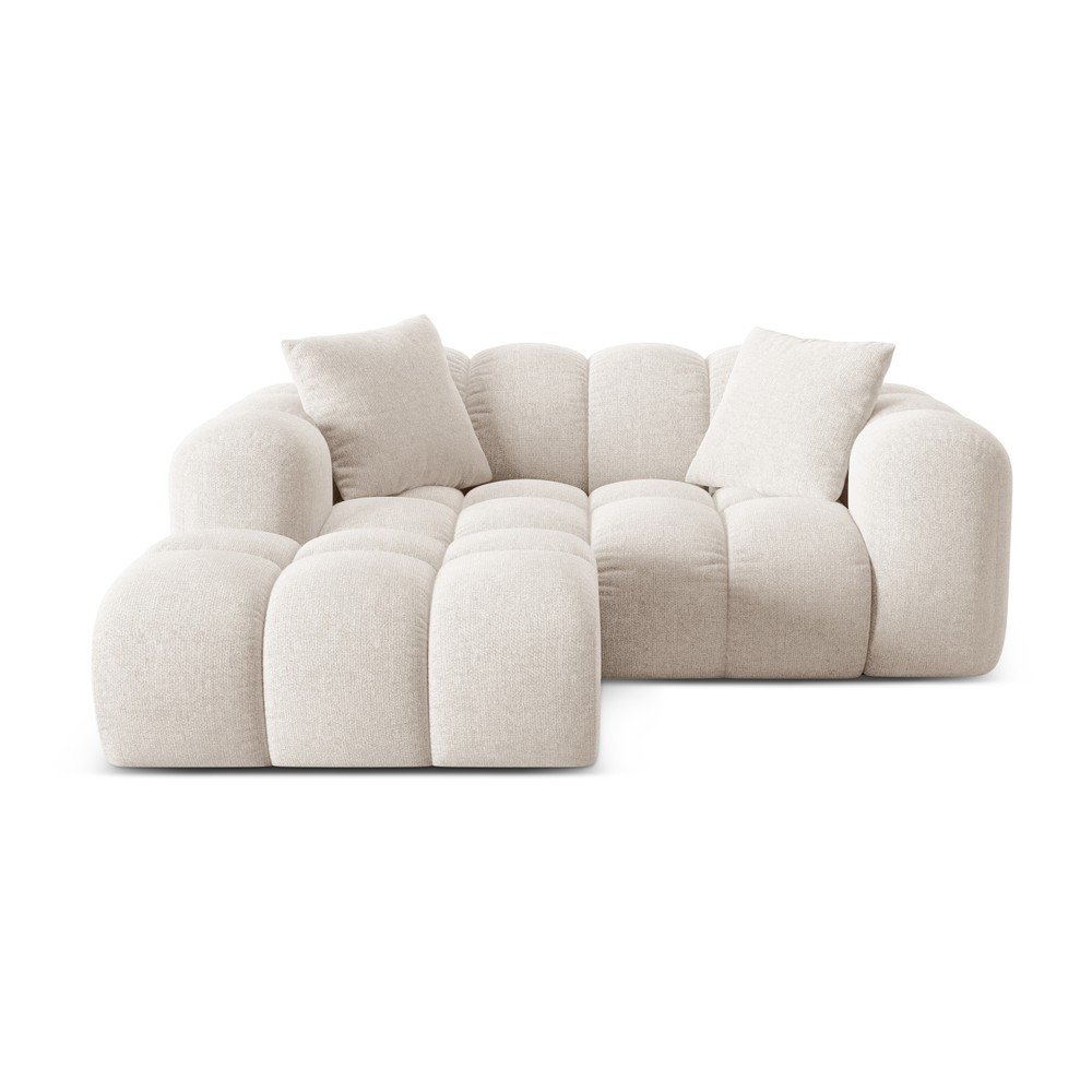 Krémová žinylková rohová pohovka (levý roh/s lenoškou) Treno – Cosmopolitan Design Cosmopolitan design