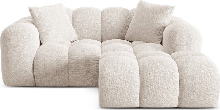 Krémová žinylková rohová pohovka (pravý roh/s lenoškou) Treno – Cosmopolitan Design Cosmopolitan design