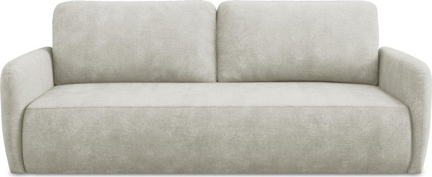 Krémová žinylková rozkládací/s úložným prostorem pohovka 218 cm Lilo – Makamii Makamii
