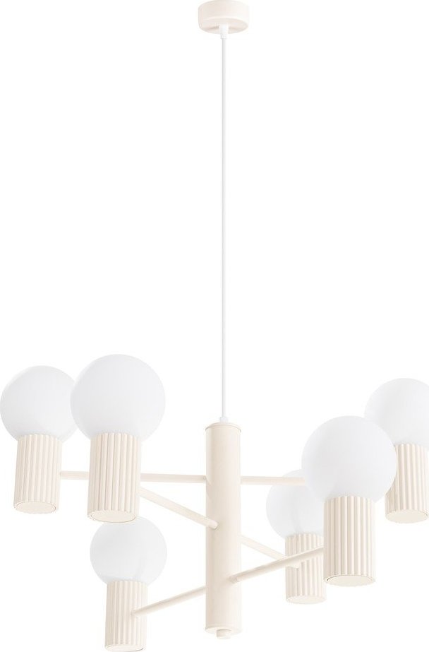 Krémové závěsné svítidlo se skleněným stínidlem Orbital – Sollux Sollux