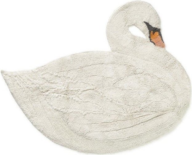 Krémový pratelný/ručně tkaný bavlněný dětský koberec 100x120 cm Swan – Lorena Canals Lorena Canals