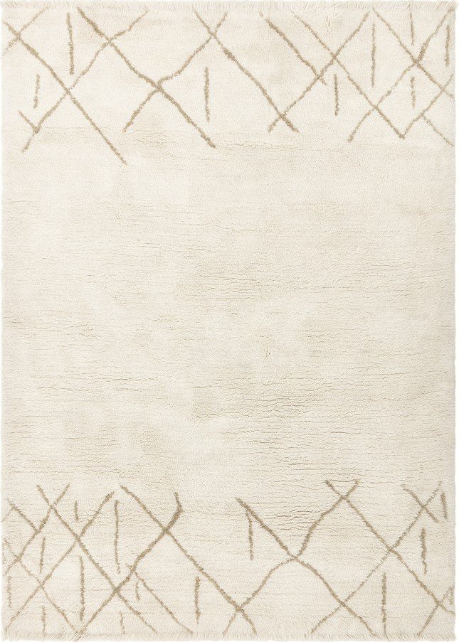 Krémový pratelný/ručně tkaný vlněný koberec 120x170 cm Azera Crosshatch – Asiatic Carpets Asiatic Carpets
