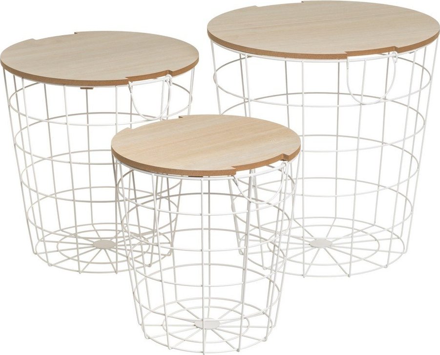 Kulaté odkládací stolky v sadě 3 ks 39x39 cm – Casa Selección Casa Selección