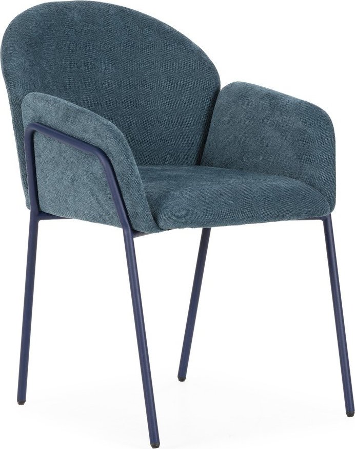 Modrá čalouněná jídelní křesla v sadě 2 ks Aslin – MOME Mome