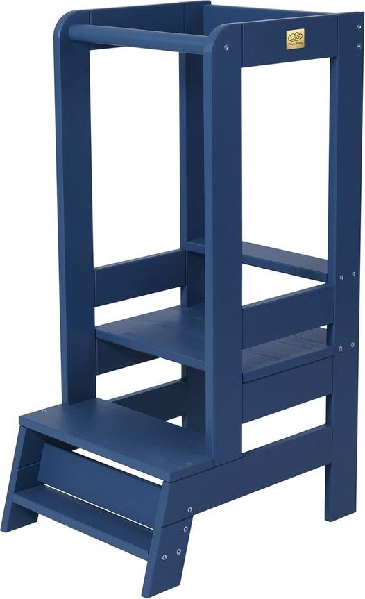 Modrá učicí věž z borovicového dřeva Montessori – Meowbaby MeowBaby