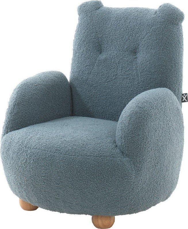 Modré dětské křesílko z textilie bouclé Rocky – Vipack Vipack