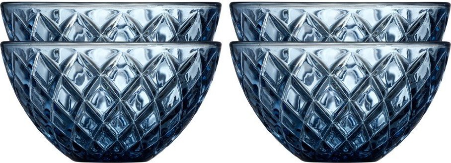Modré skleněné misky v sadě 4 ks 325 ml Sorrento – Lyngby Glas Lyngby Glas