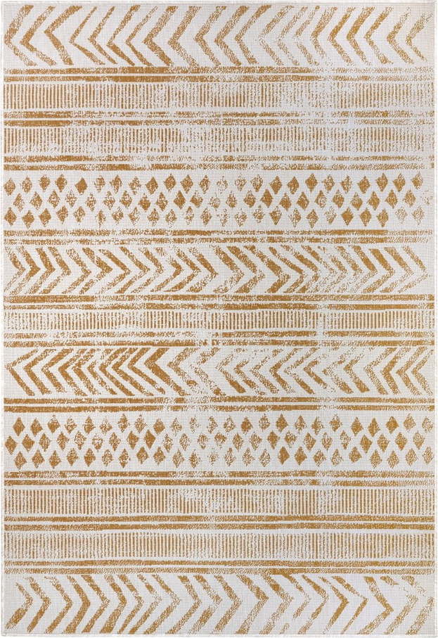 Okrově žluto-bílý venkovní koberec 80x150 cm Biri – NORTHRUGS Hanse Home