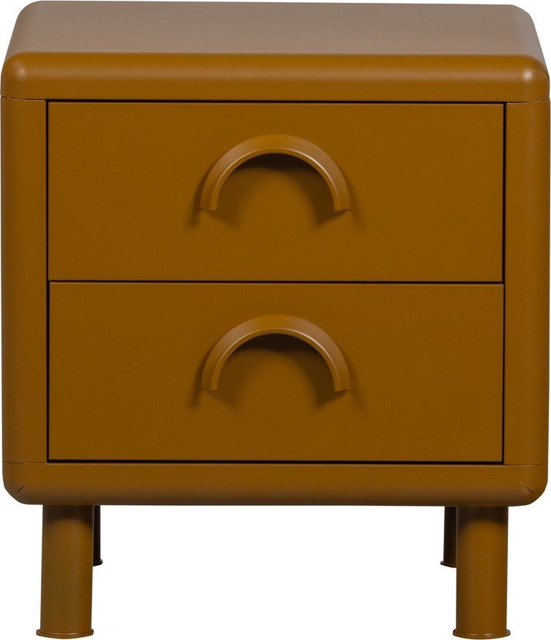 Okrově žlutý kovový noční stolek Rune – WOOOD WOOOD
